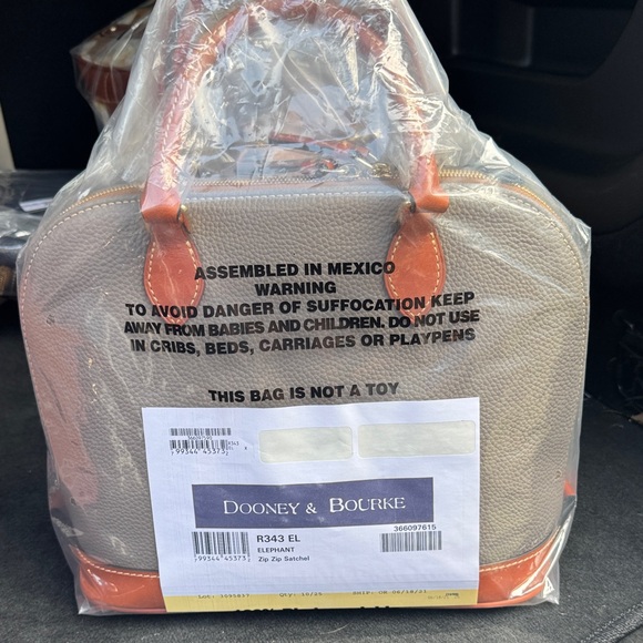 Dooney & Bourke Tan and Orange Satchel - Picture 1 of 1